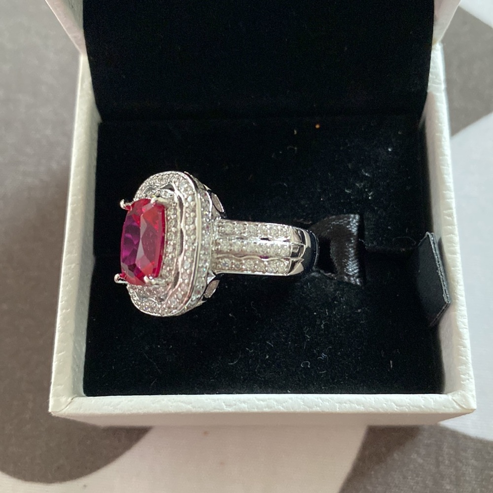 925 Silver Ruby Ring - Picture 2 of 5